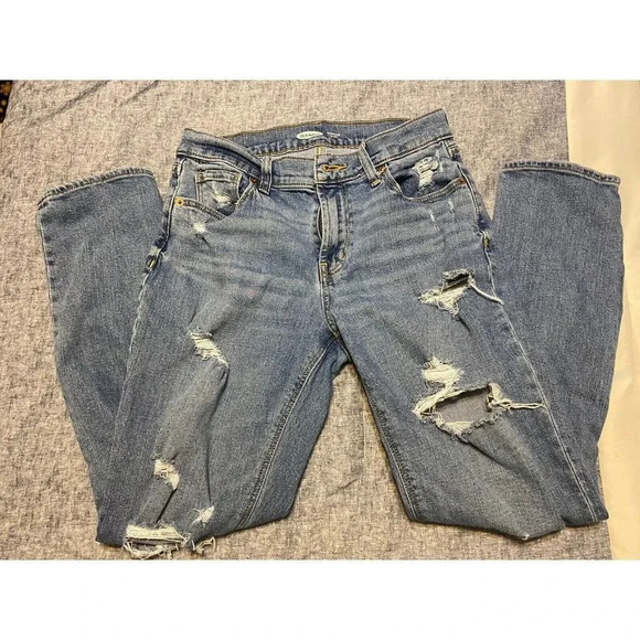 OLD NAVY BOYFRIEND JEAN MIDRISE SIZE 6 - SUPER DISTRESSED - QUICK SHIPPING - Picture 12 of 12